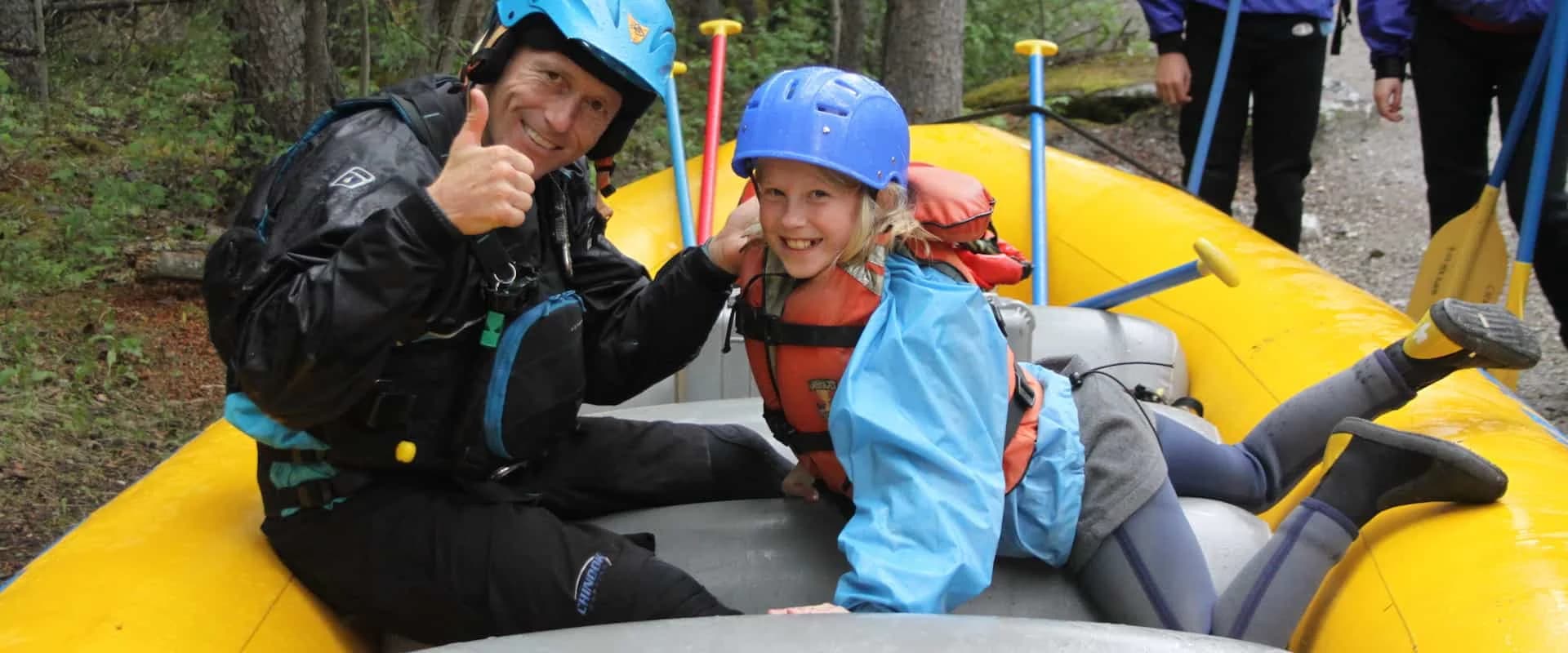 Chinook Rafting guide giving a safety instruction before a trip